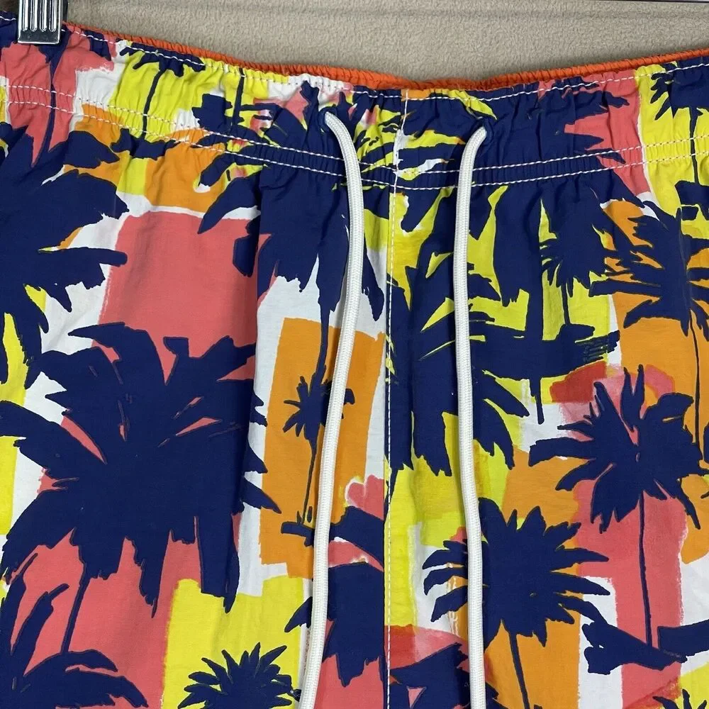 Tommy Bahama Shorts Mens Medium Orange Blue Multicolor‎ Reversable Board Short